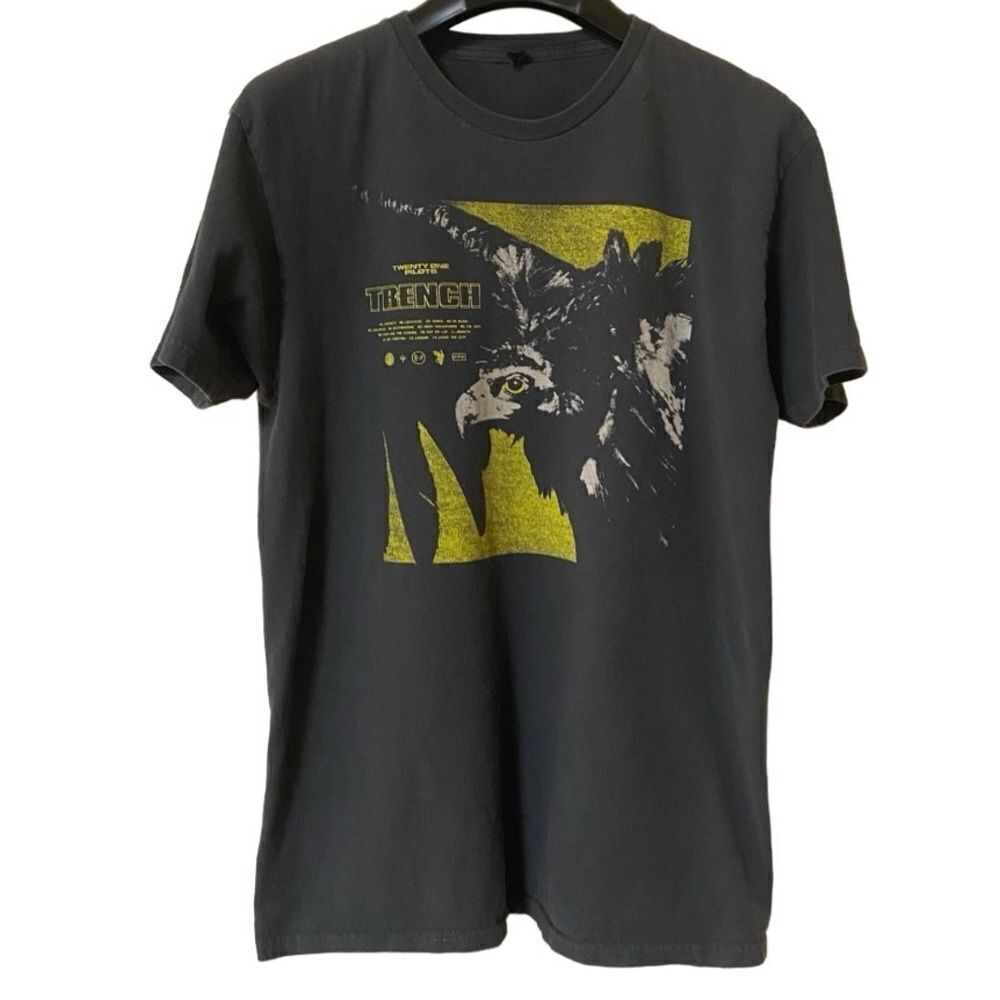 Twenty One Pilots Women’s Unisex Gray Trench Graphic Shirt Sz M